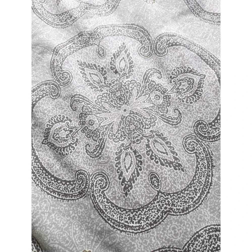 The Company Store King Duvet Set Lavender Taupe Paisley Cotton 2 pillow cases